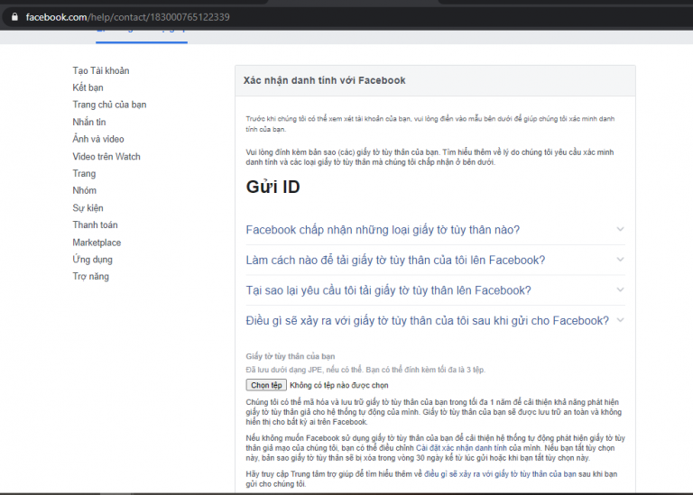 Link 339 là gì? Cách mở khóa Facebook xác minh danh tính 2020