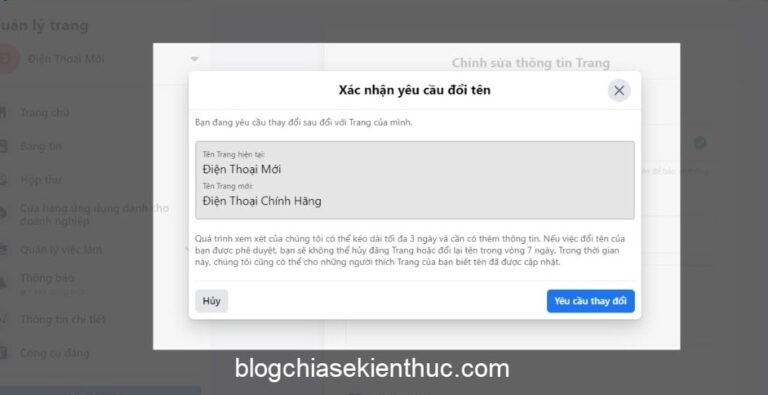 Thủ thuật đổi tên Fanpage Facebook thành công 100% chỉ vài bước