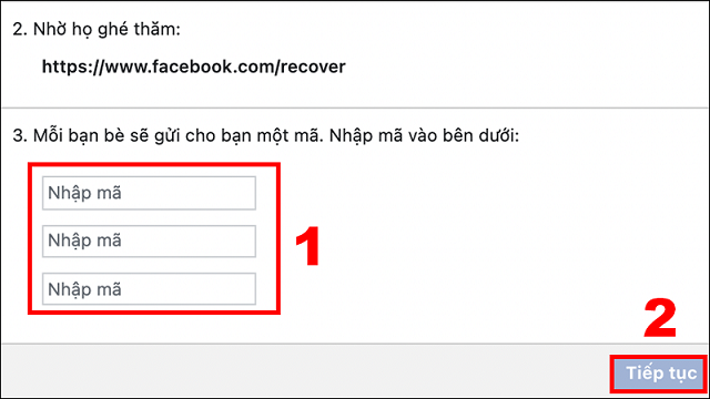 Cách lấy lại Facebook không cần mã xác nhận qua bạn bè 7
