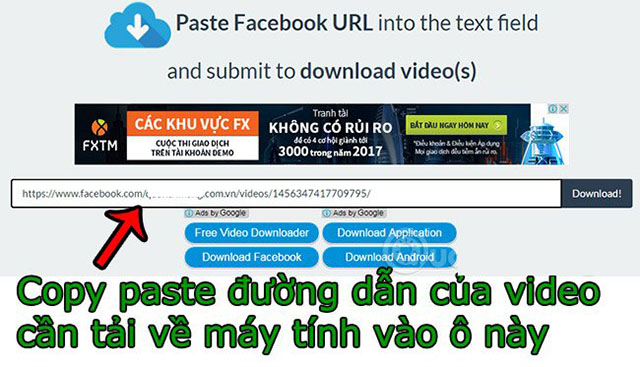 Download video Facebook bằng Filevid 1