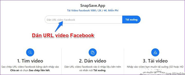 cách tải Facebook Full HD - 4K bằng SnapSave 1