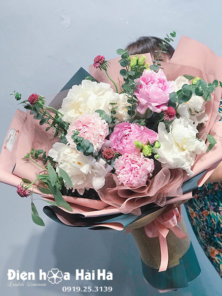 Bó hoa mẫu đơn đẹp - Vượng khí - Đặt điện hoa, shop hoa giao hoa tận nhà -  Điện hoa Hải Hà
