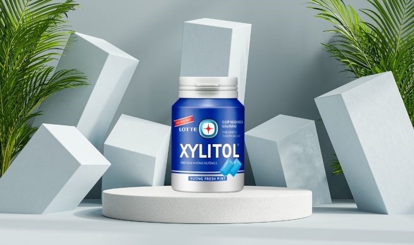 Kẹo singum Lotte Xylitol hương bạc hà hũ 58g (18 - 30 tuổi)